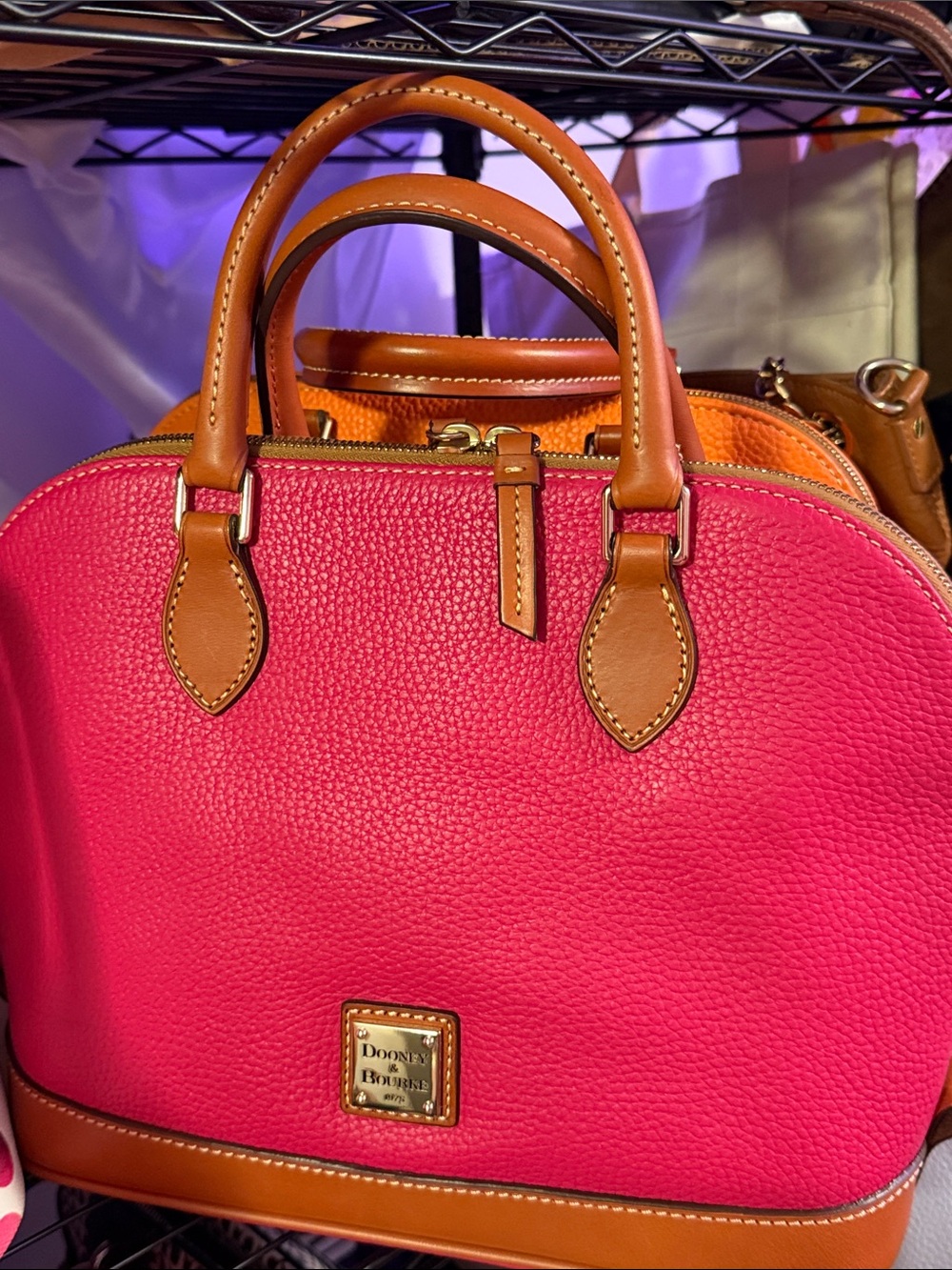 Dooney and Bourke Women’s Pink Dome Satchel Zipzip